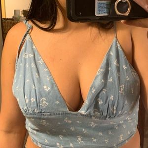 Jean cropped top